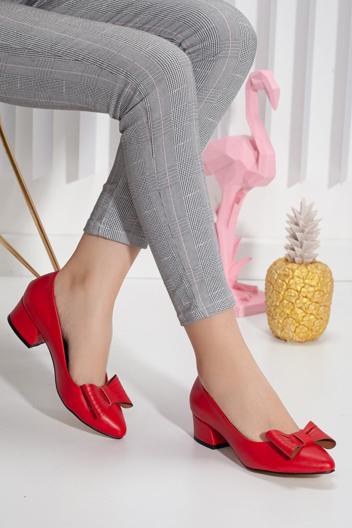 Monika Kırmızı Cilt Ayakkabı