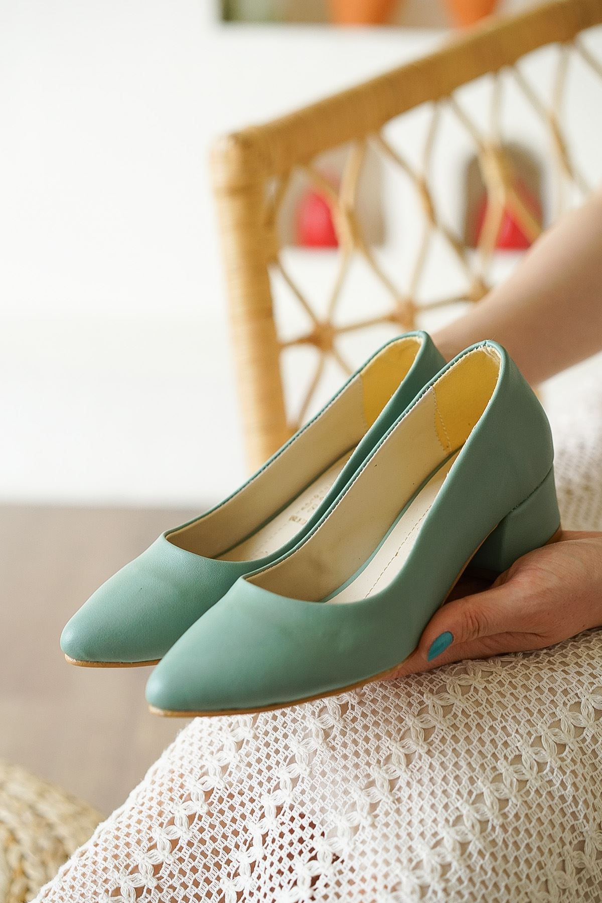 Sandra Yeşil Cilt Ayakkabı