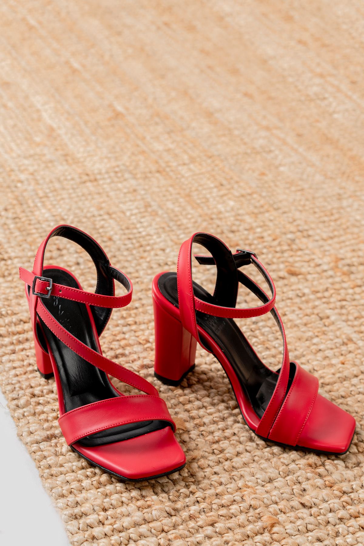 Rashin Kırmızı Cilt Yüksek Topuklu Kadın Ayakkabı