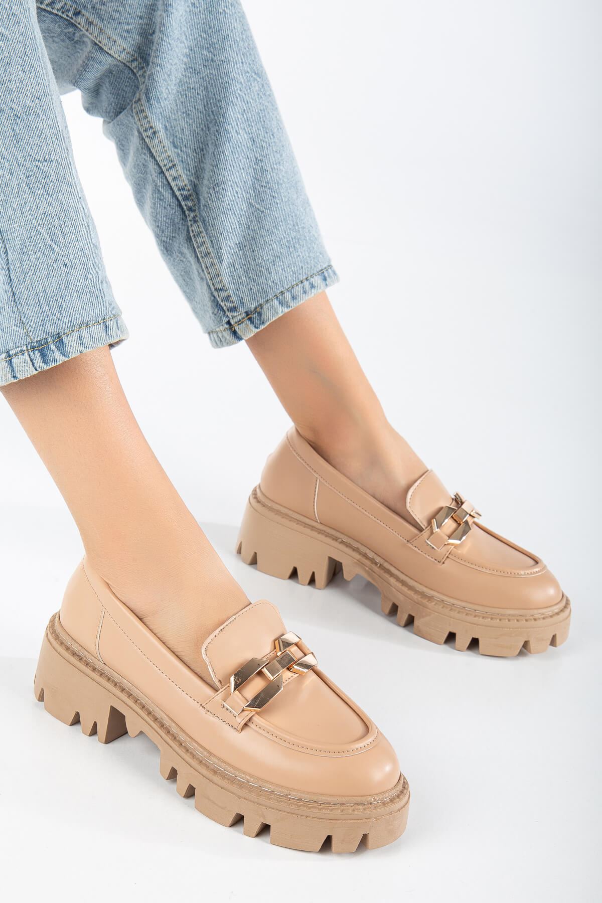 Kadın FONTO Nude Cilt Loafer Ayakkabı