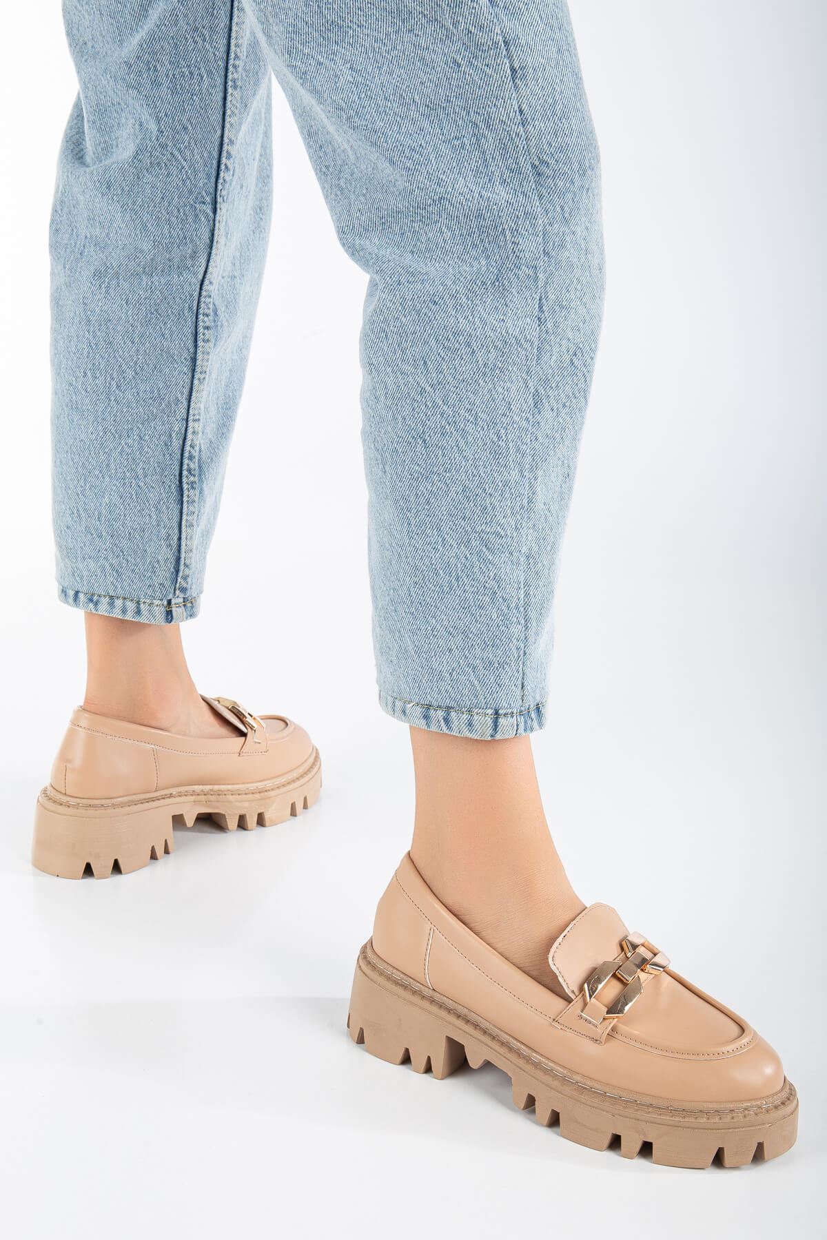 Kadın FONTO Nude Cilt Loafer Ayakkabı