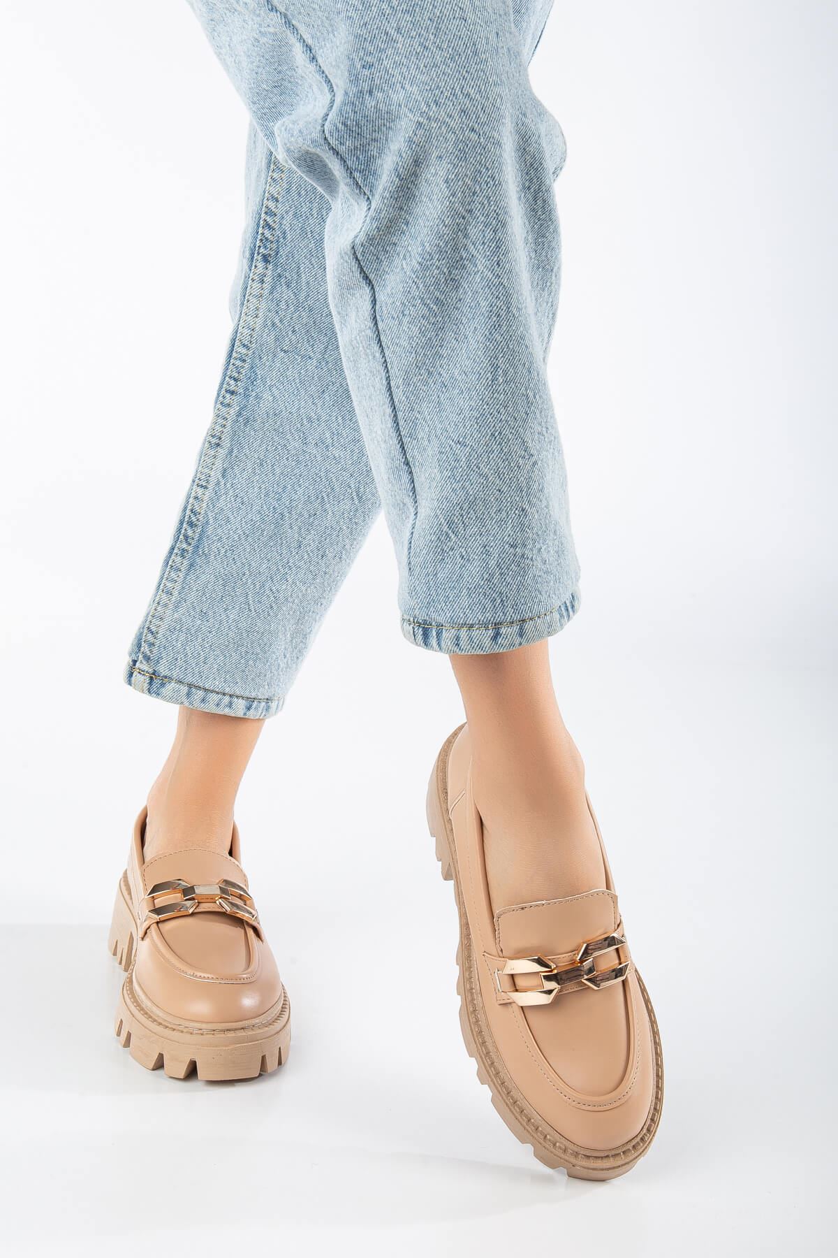 Kadın FONTO Nude Cilt Loafer Ayakkabı