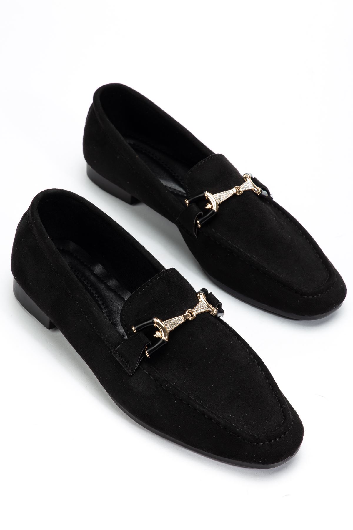 Anna Kadın Ortopedik Siyah Süet Babet  