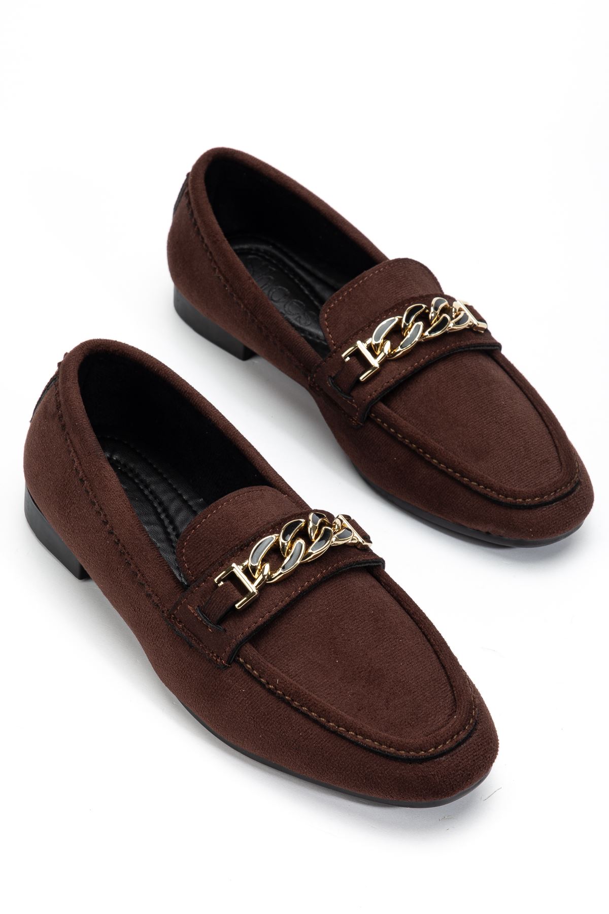 Kadın Acı Kahve Süet Tokalı Babet 