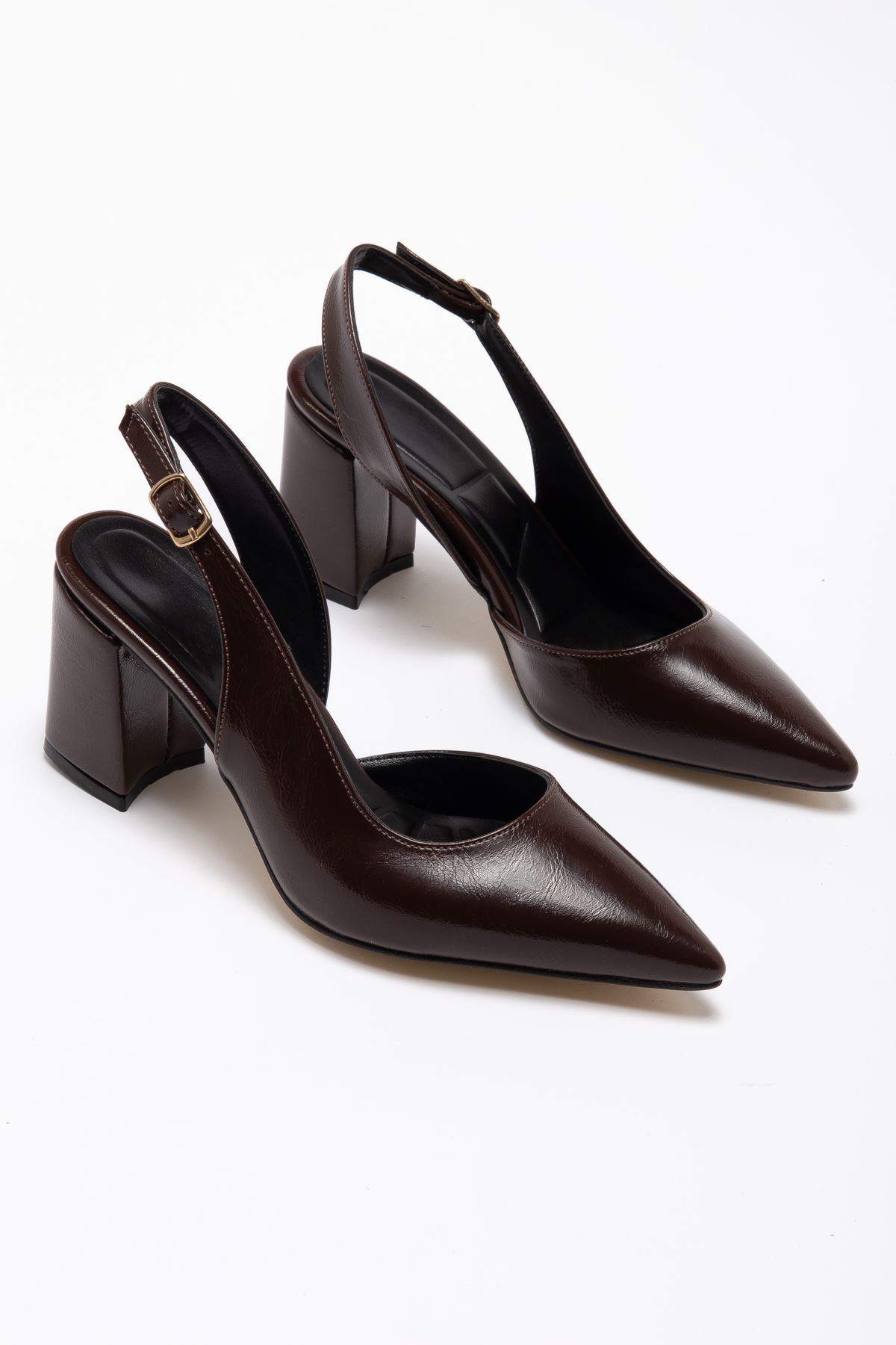 Tonia Acı Kahve Parlak Cilt Topuklu Kadın Ayakkabı 