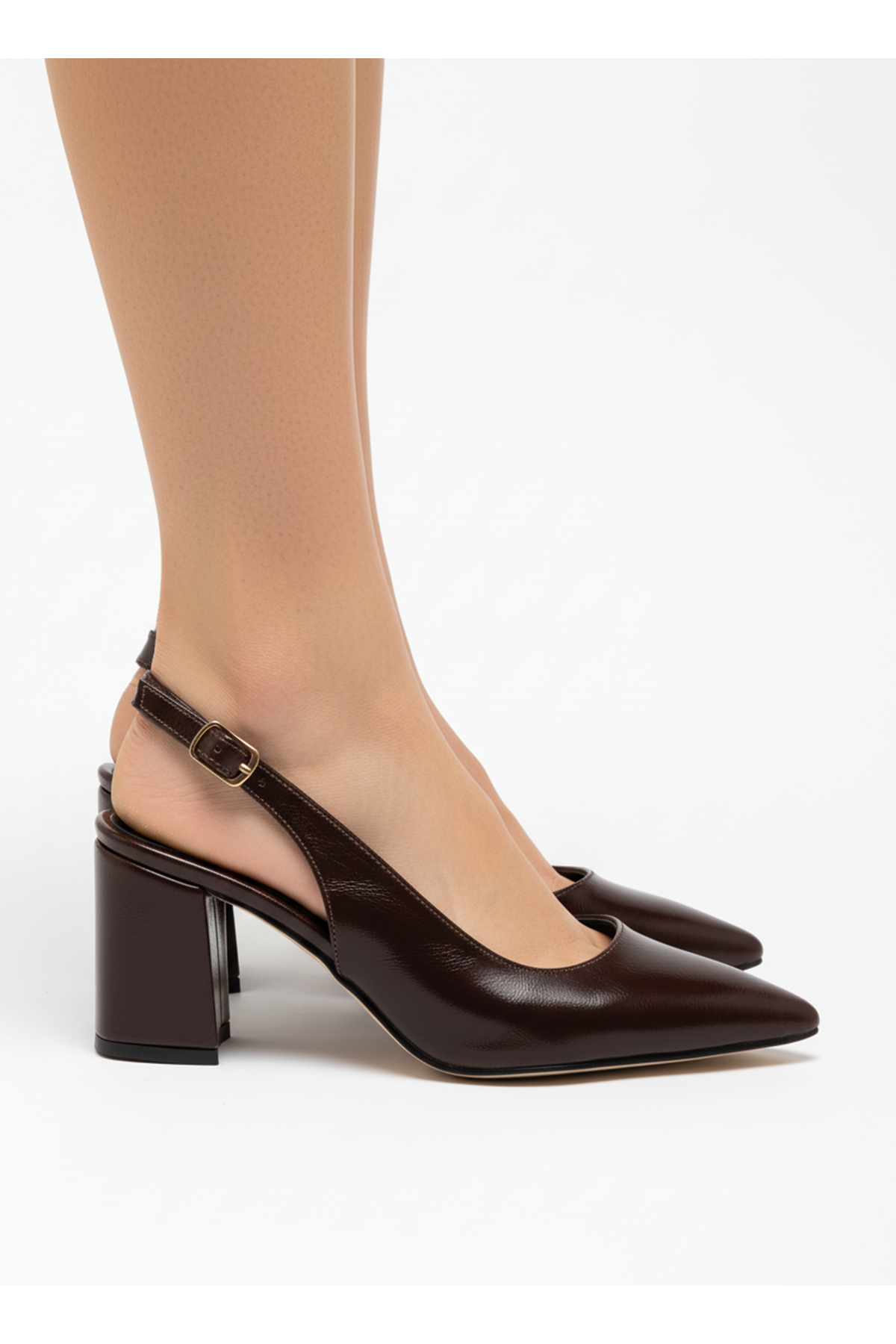 Tonia Acı Kahve Parlak Cilt Topuklu Kadın Ayakkabı 