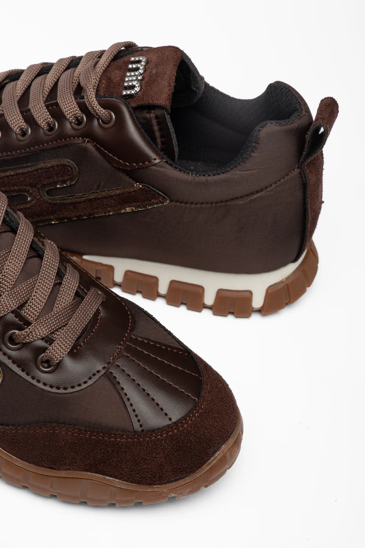  Kadın Kahverengi Paraşüt Ortopedik Sneaker Yürüyüş Ayakkabısı