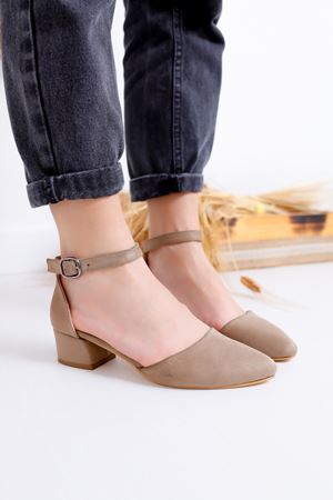 Dary Topuklu Vizon Süet Ayakkabı