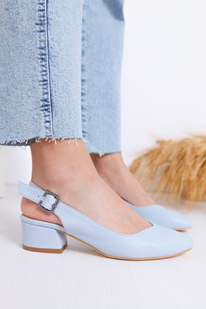 Valentina Topuklu Bebe Mavisi Cilt Ayakkabı