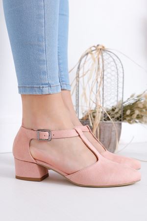 Jane Topuklu Pudra Süet Ayakkabı