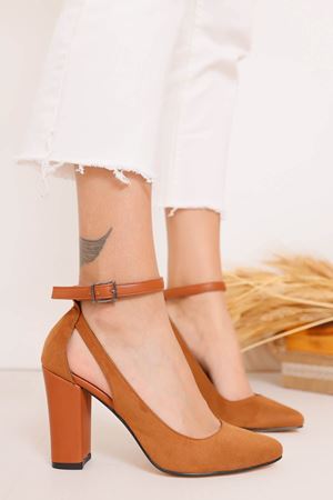 Lillian Topuklu Taba Süet Ayakkabı