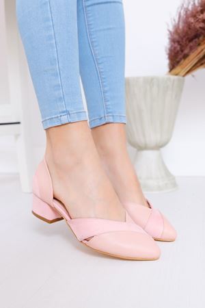 Leslie Topuklu Pudra Cilt-Süet Ayakkabı