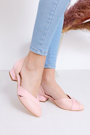 Leslie Topuklu Pudra Cilt-Süet Ayakkabı