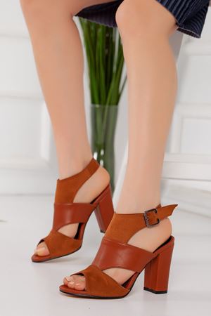 Cassie Topuklu Kahve Cilt-Süet Ayakkabı