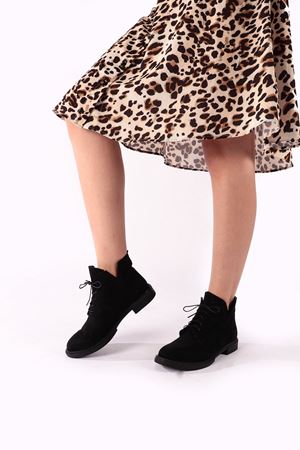 Vona Siyah Süet Kadın Bootie