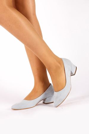 Sandra Bebe Mavisi Süet Topuklu Ayakkabı