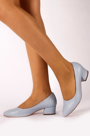 Sandra Bebe Mavisi Cilt Topuklu Ayakkabı