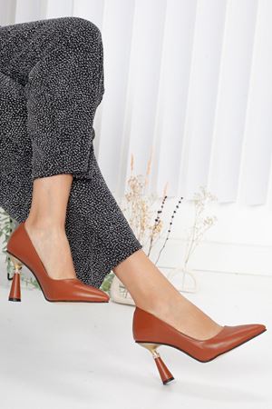 Eda Taba Cilt Topuklu Ayakkabı