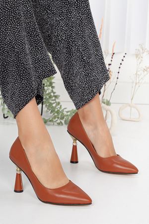 Eda Taba Cilt Topuklu Ayakkabı