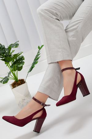 Lillian Bordo Süet Topuklu Ayakkabı