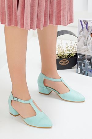 Jane Yeşil Süet Topuklu Ayakkabı