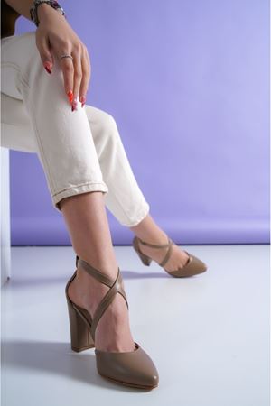 Evan Vizon Cilt Topuklu Kadın Ayakkabı