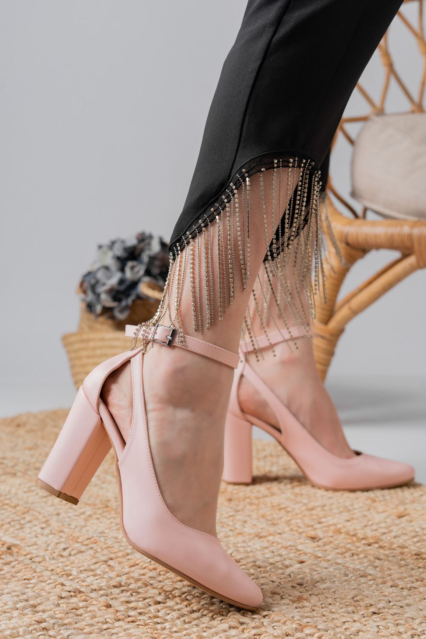 Lillian Topuklu Pudra Cilt Topuklu Kadın Ayakkabı 