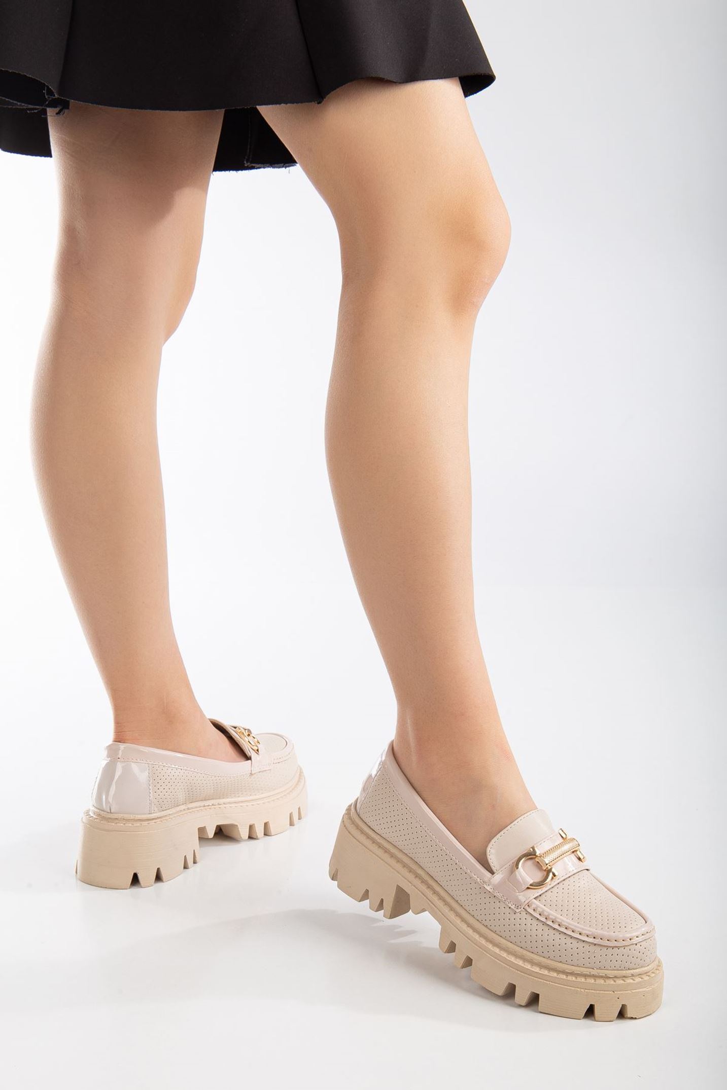 Benaz Krem Toka Detaylı Oxford Ayakkabı