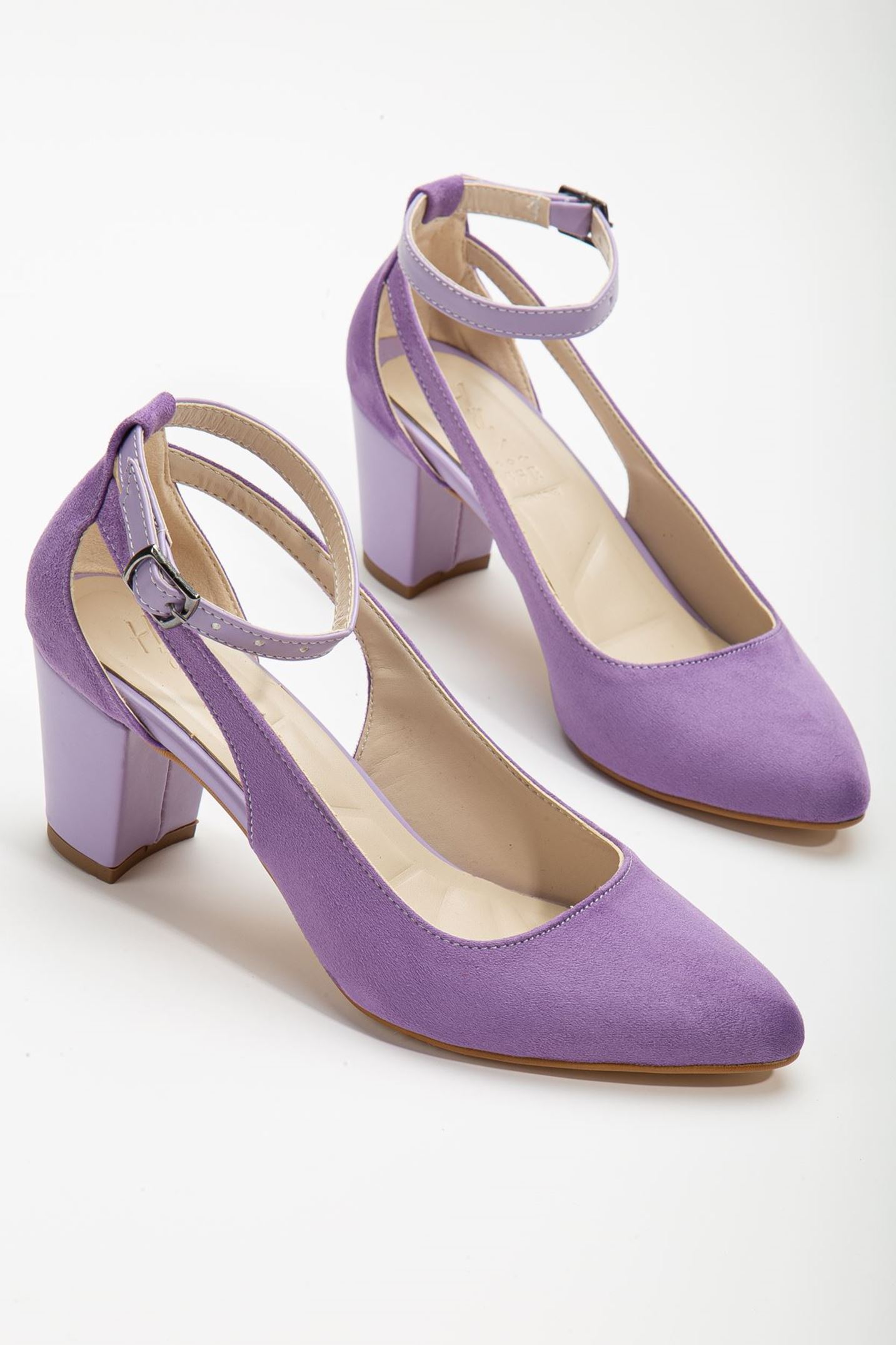 Hero Topuklu Lila Süet Kadın Ayakkabı 