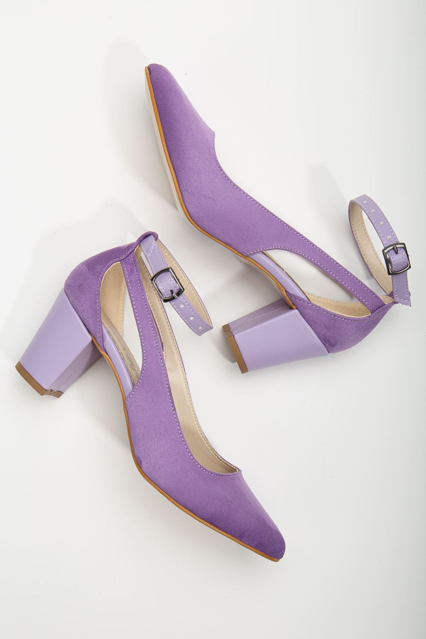 Hero Topuklu Lila Süet Kadın Ayakkabı 