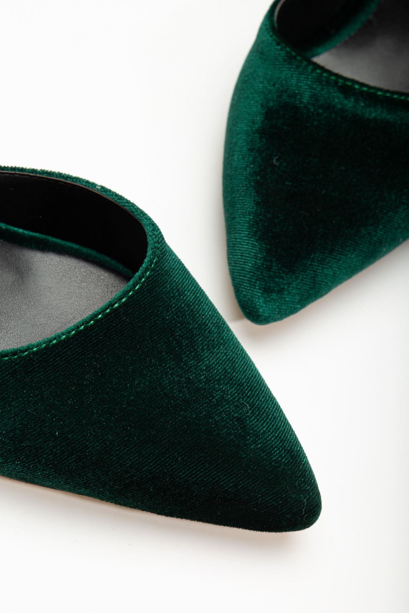 Tonia Haki Kadife Topuklu Kadın Ayakkabı