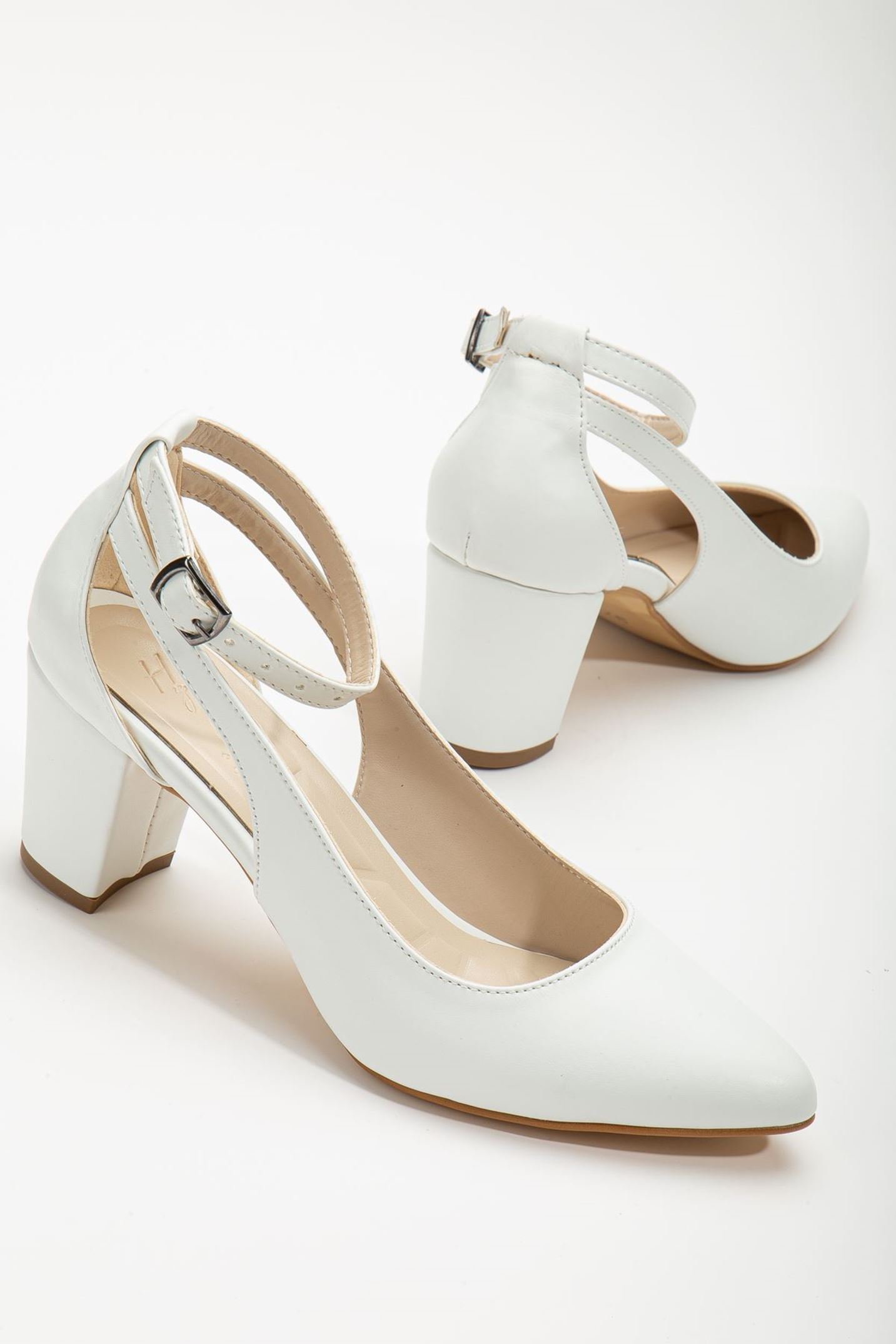 Hero Topuklu Beyaz Cilt Kadın Ayakkab