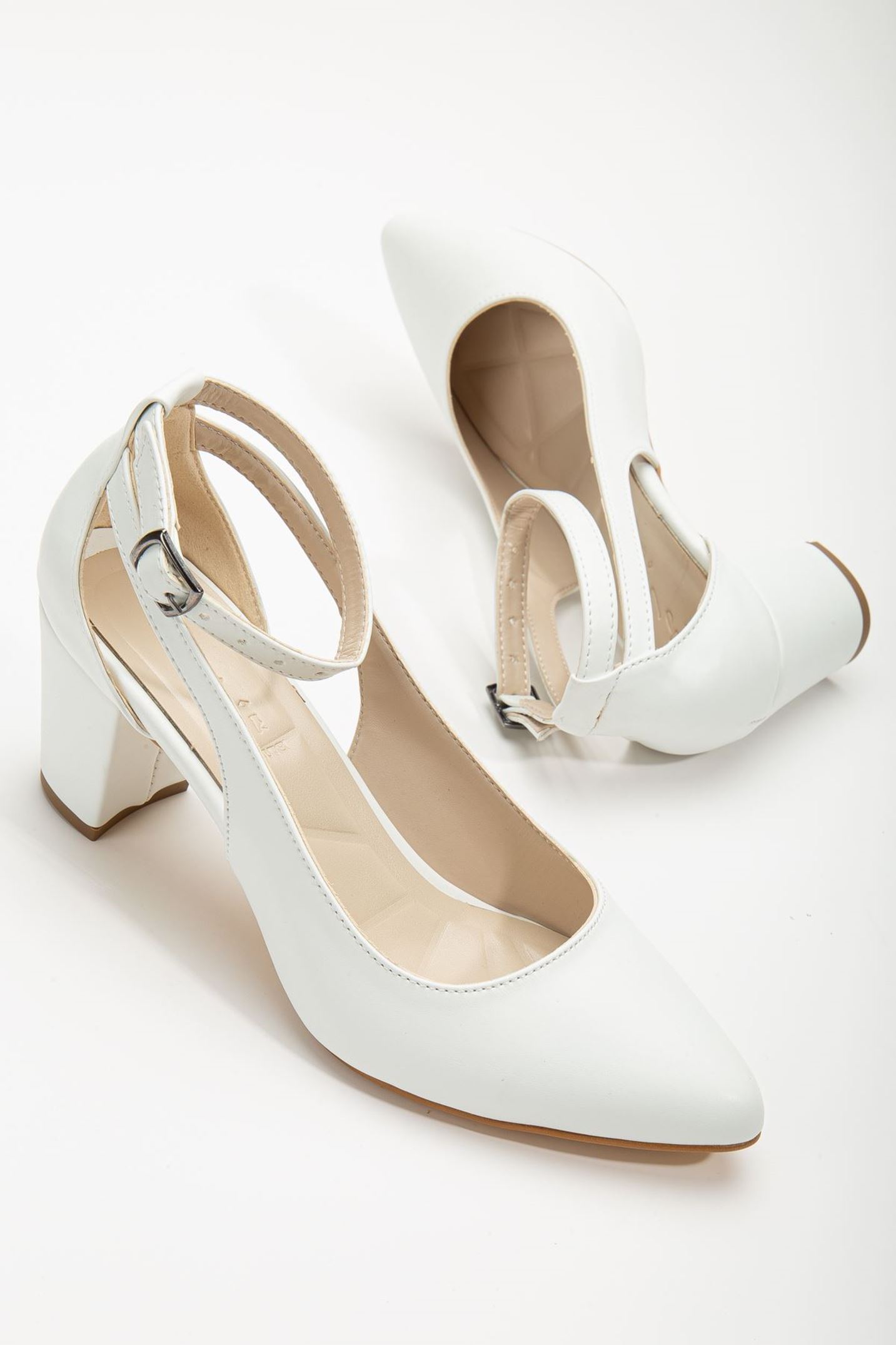 Hero Topuklu Beyaz Cilt Kadın Ayakkabı