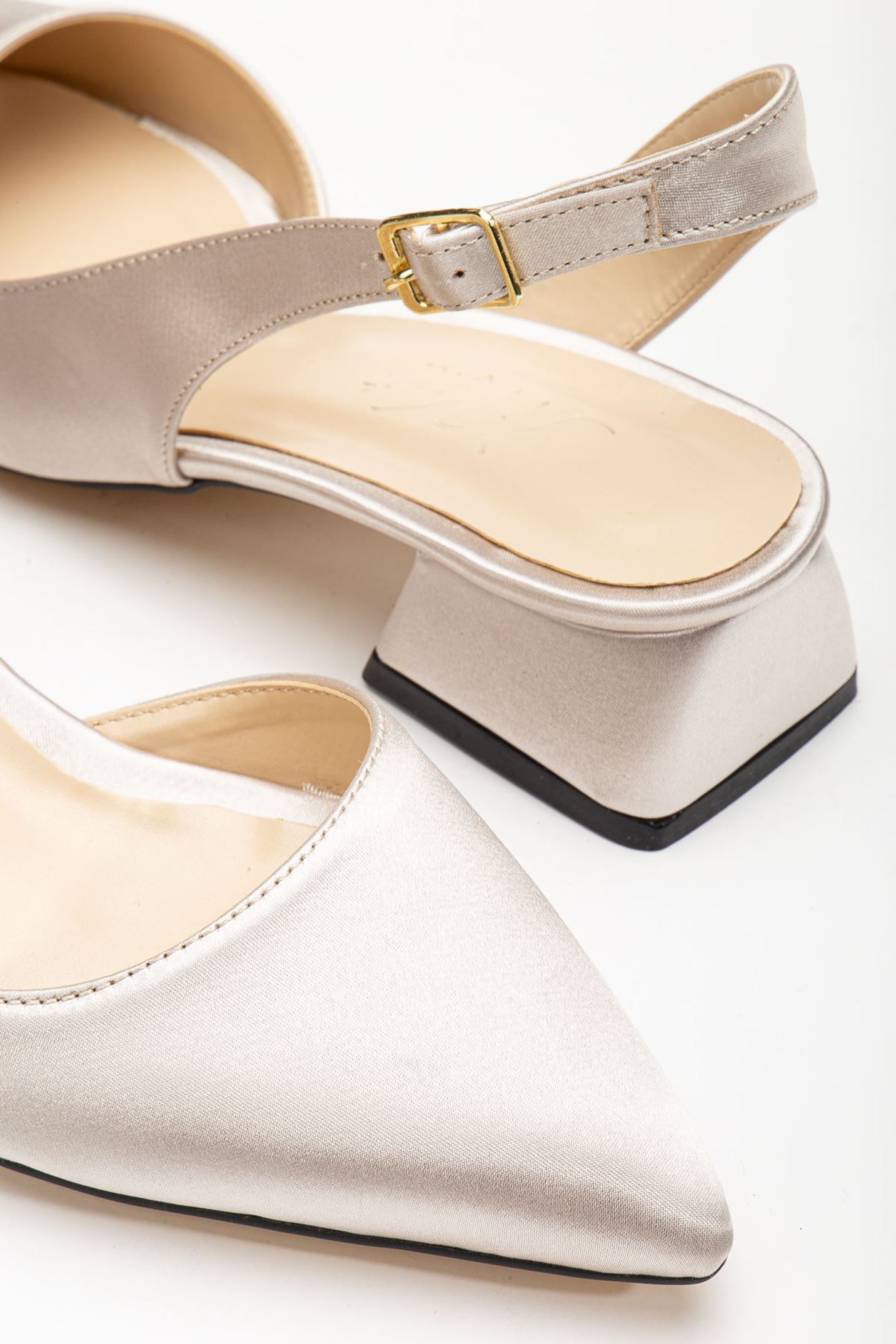 Ossie Bej Saten Kadın Topuklu Ayakkabı