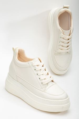 Nesvina Kadın Gizli Topuk Bej Sneaker