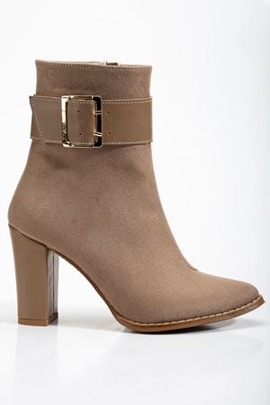 Anna Eva Vizon Sivri Burunlu Fermuarlı Kalın Topuklu Bot