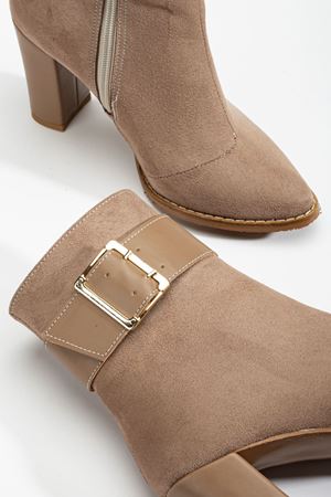 Anna Eva Vizon Sivri Burunlu Fermuarlı Kalın Topuklu Bot