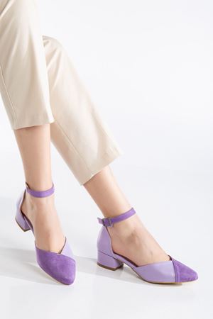 Holly Lila Cilt-Süet Topuklu Ayakkabı