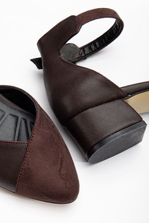 Holly Acı Kahve Cilt-Süet Topuklu Ayakkabı 