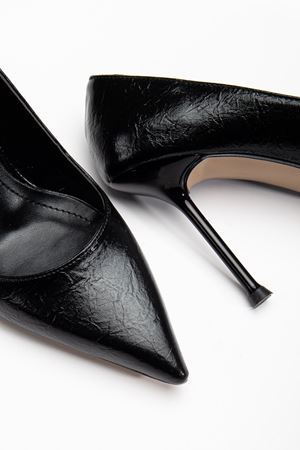 Dorethy Kadın Topuklu Ayakkabı Siyah Parlak Cilt Stiletto  