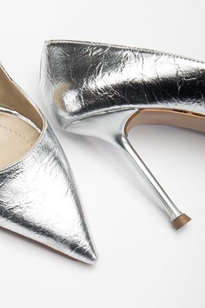Dorethy Kadın Topuklu Ayakkabı Gümüş Parlak Cilt Stiletto  