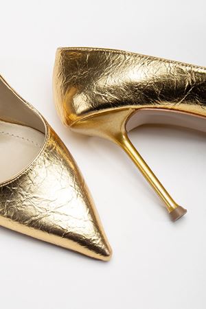 Dorethy Kadın Topuklu Ayakkabı Gold Parlak Cilt Stiletto 