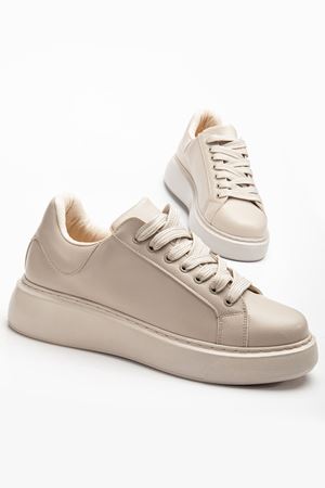 Berny Kadın Bej Cilt Spor Ayakkabı 