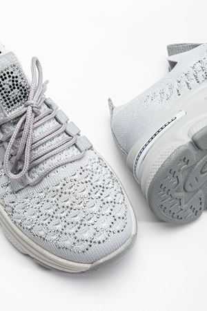 Edwin Gri Triko Bağcıklı Yüksek Topuk Rahat Kalıp Sneaker  