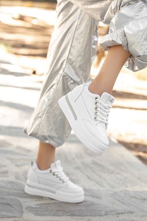 Granes Kadın Beyaz Gizli Topuk Sneaker