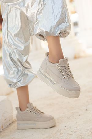 Granes Kadın Bej Gizli Topuk Sneaker