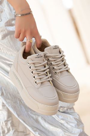 Granes Kadın Bej Gizli Topuk Sneaker