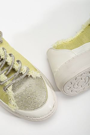 Neva Taşlı Düz Taban Kadın Sarı Kot Sneakers 