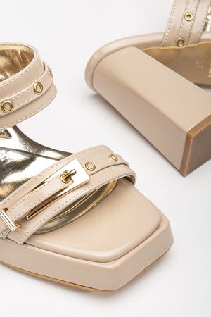 Tommo Nude Rugan Platformlu Açık Burunlu Kalın Topuklu Ayakkabı 