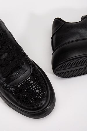 Jessica Kadın Siyah Cilt Taşlı Spor Ayakkabı 